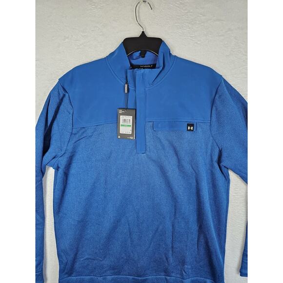 Under Armour Storm Mens Golf Sweater Blue 1/4 Zip Fleece Sweatshirt Sz L NWT - Picture 8 of 16